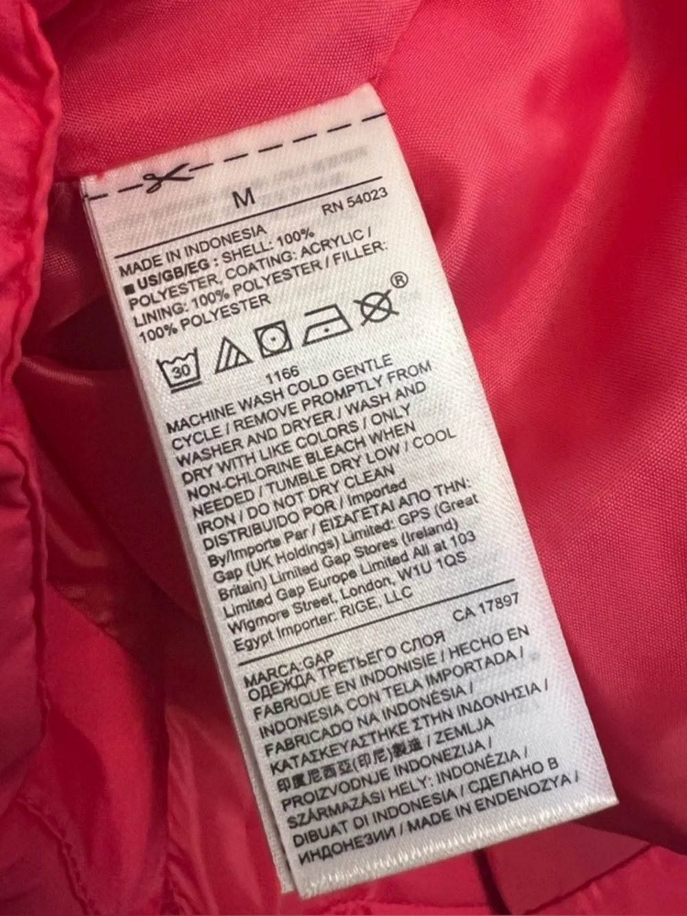 GAP Quilted Puffer Vest - Coral Pink - Picture 4 of 4